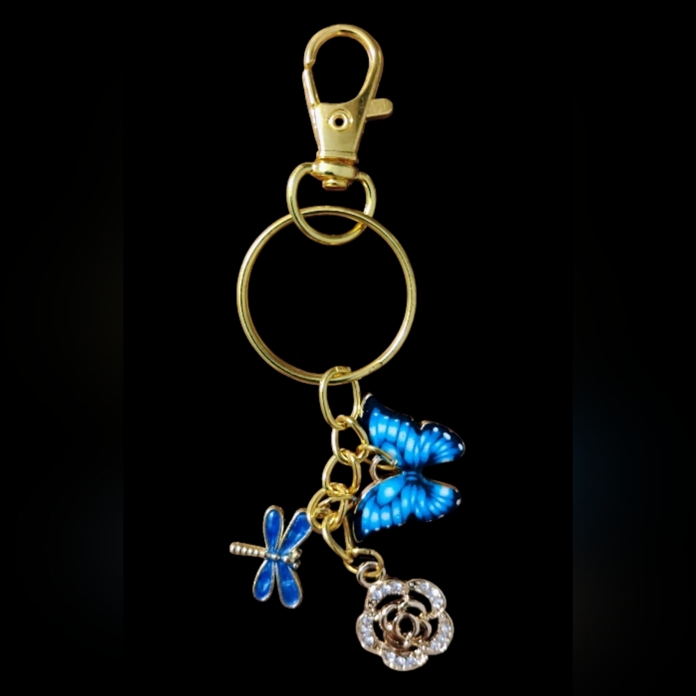 Hand Crafted Blue Bag Charm/Key Chain
